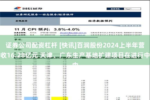 证券公司配资杠杆 [快讯]百润股份2024上半年营收16.28亿元 天津、广东生产基地扩建项目在进行中